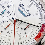 Breitling Top Time B01 Ford Thunderbird White Dial Red Leather Strap Watch for Men - AB01766A1A1X1