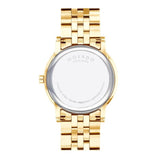 Movado Museum Classic Quartz Black Dial Gold Steel Strap Watch for Men - 0607203