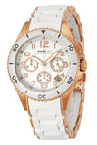 Marc Jacobs Rock Chronograph White Dial White Stainless Steel Strap Watch for Women - MBM2547