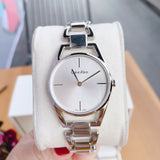 Calvin Klein Dainty Silver Dial Silver Steel Strap Watch for Women - K7L23146