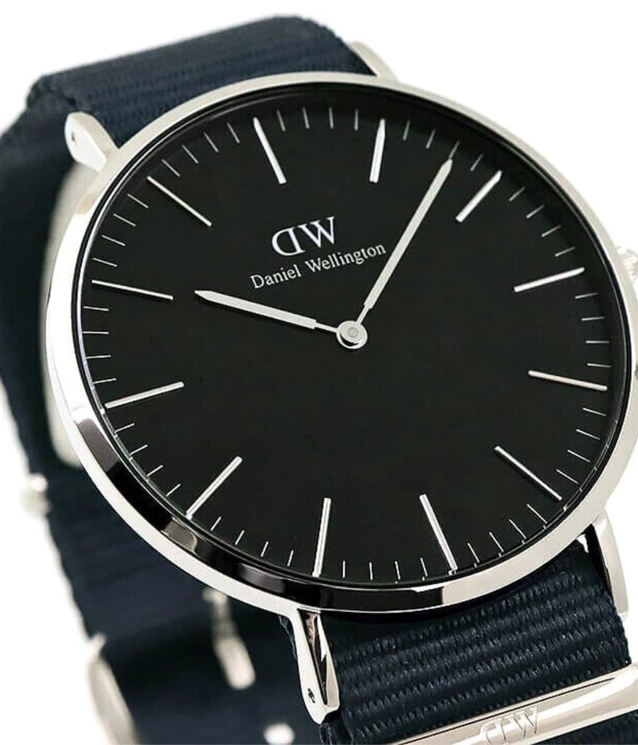 Daniel Wellington Classic Bayswater Black Dial Black NATO Strap Watch For Men - DW00100278