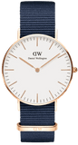 Daniel Wellington Classic Bayswater White Dial Navy Blue NATO Strap Watch For Women - DW00100279
