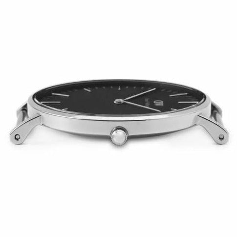 Daniel Wellington Classic Bristol Black Dial Brown Leather Strap Watch For Men - DW00100131