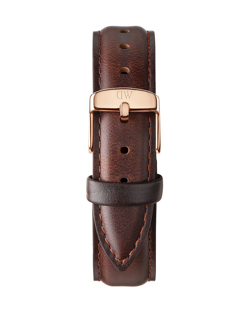 Daniel Wellington Classic Bristol White Dial Brown Leather Strap Watch For Women - DW00100039