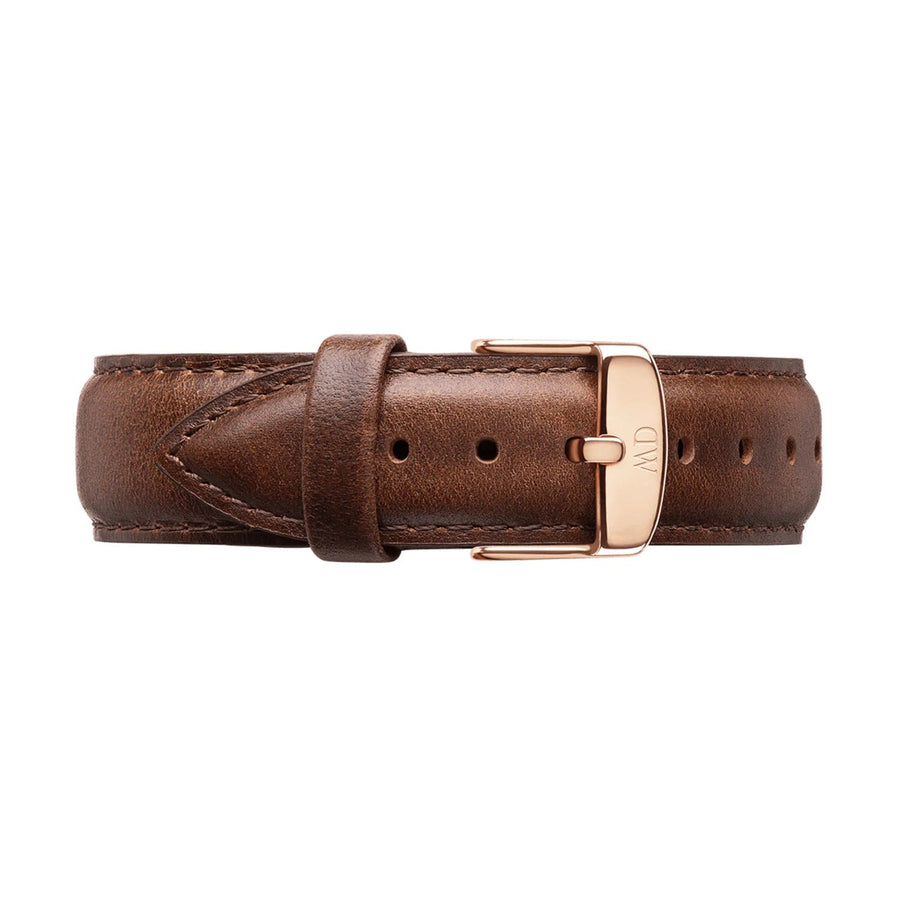 Daniel Wellington Classic Bristol White Dial Brown Leather Strap Watch For Women - DW00100039