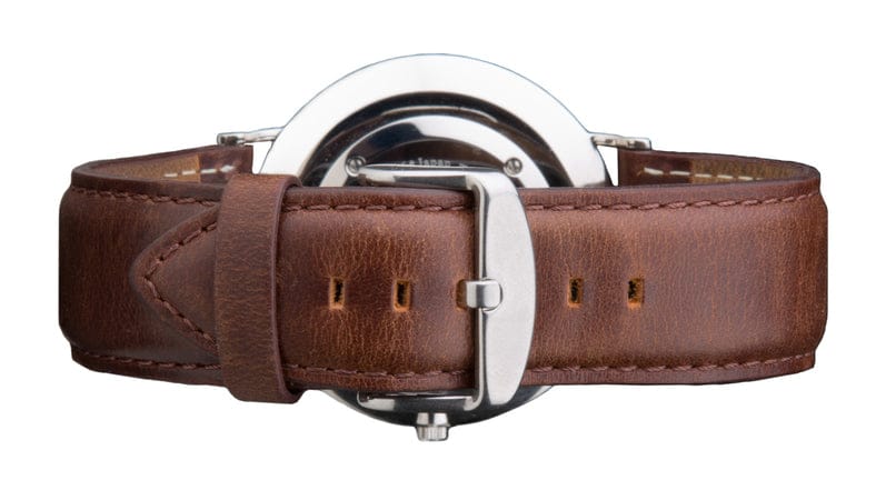 Daniel Wellington Classic Bristol White Dial Brown Leather Strap Watch For Women - DW00100056