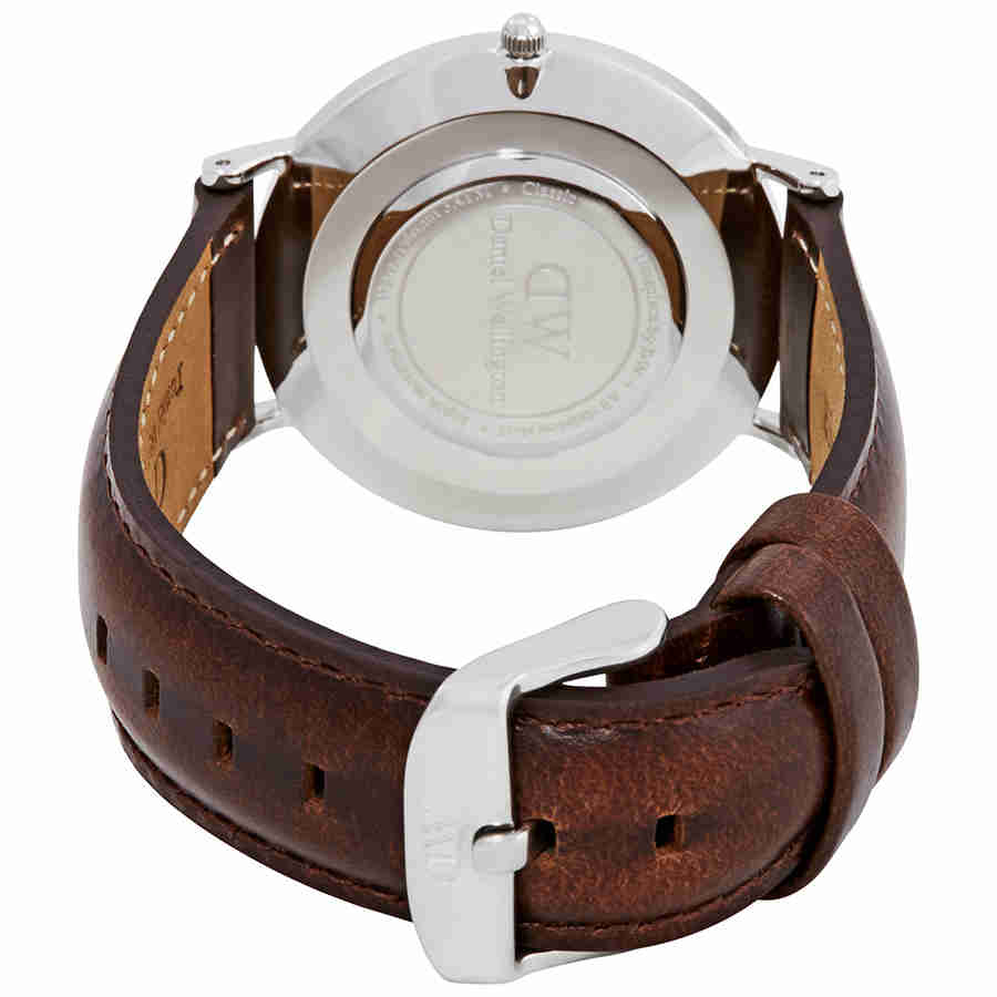 Daniel Wellington Classic Bristol White Dial Brown Leather Strap Watch For Women - DW00100056