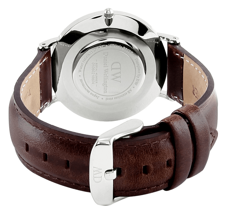 Daniel Wellington Classic Bristol White Dial Brown Leather Strap Watch For Women - DW00100056