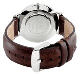 Daniel Wellington Classic Bristol White Dial Brown Leather Strap Watch For Women - DW00100056