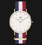 Daniel Wellington Classic Cambridge White Dial Two Tone NATO Strap Watch For Men - DW00100003