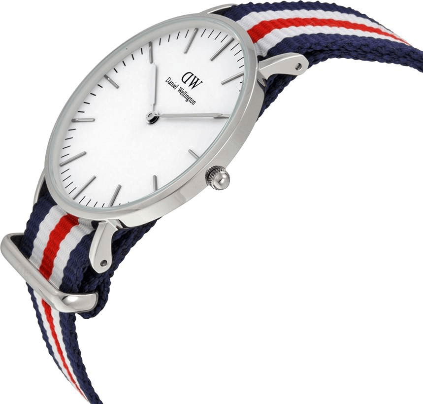 Daniel Wellington Classic Canterbury White Dial Two Tone NATO Strap Watch For Women - DW00100051