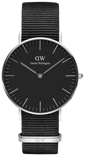 Daniel Wellington Classic Cornwall Black Dial Black Nylon Strap Watch For Women - DW00100149