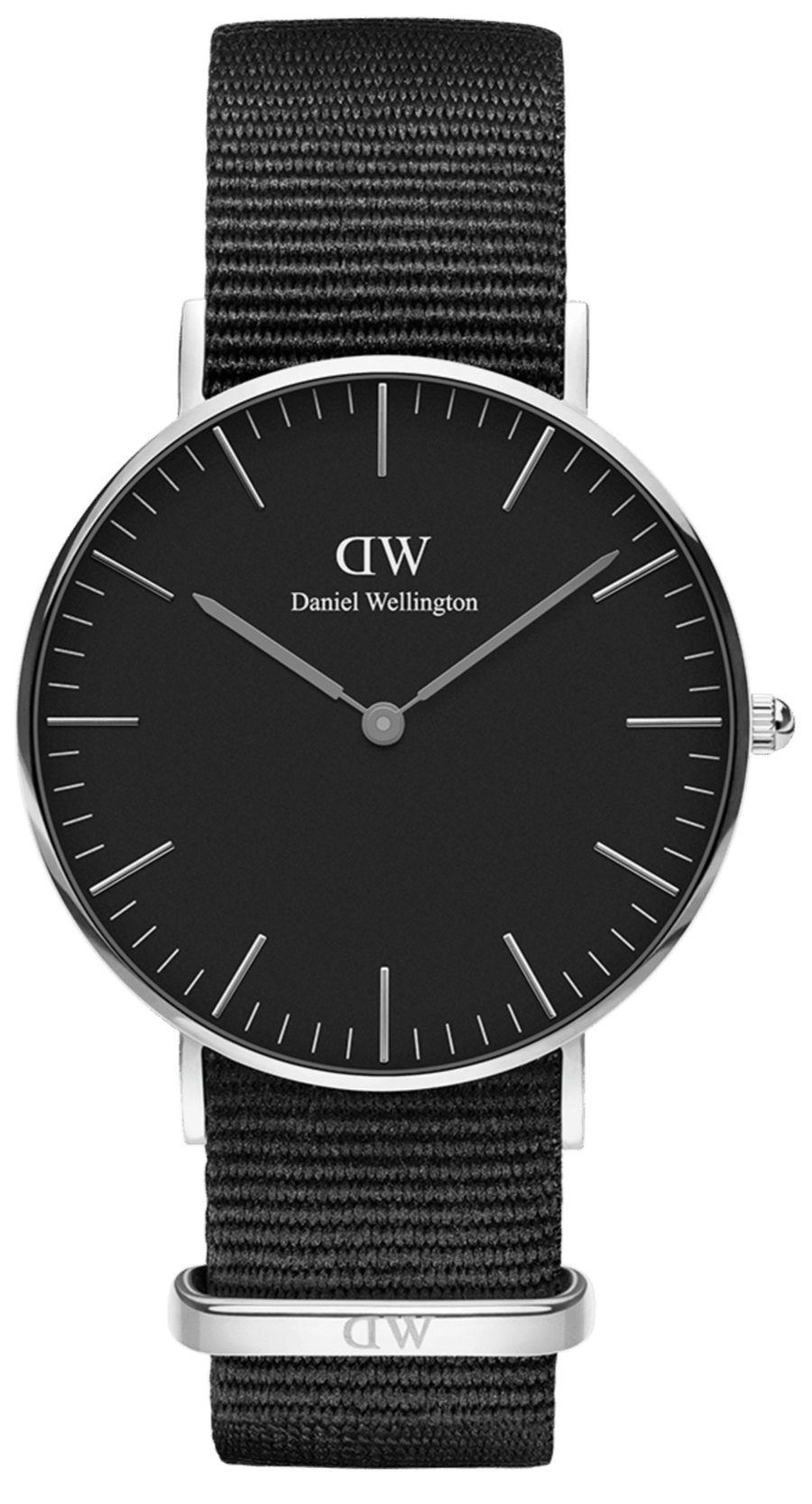 Daniel Wellington Classic Cornwall Black Dial Black Nylon Strap Watch For Women - DW00100149