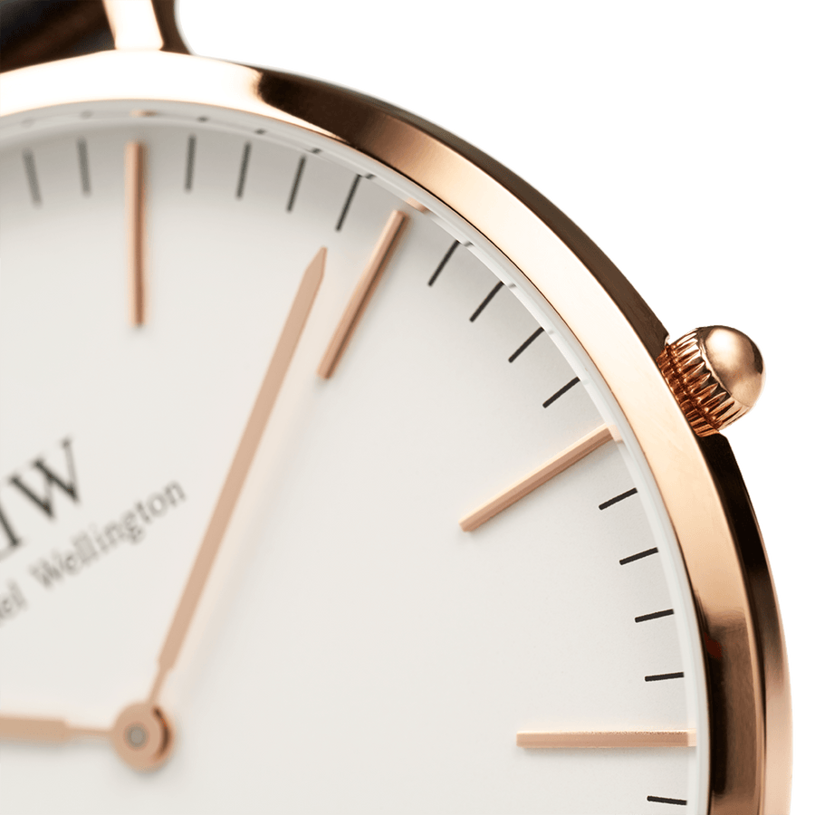 Daniel Wellington Classic Cornwall White Dial Black Nylon Strap Watch For Men - DW00100257