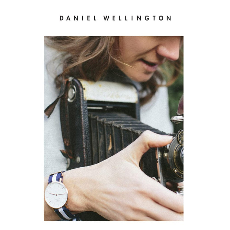 Daniel Wellington Classic Glasgow White Dial Two Tone NATO Strap Unisex Watch - DW00100047