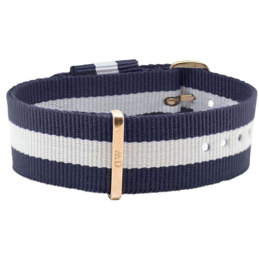 Daniel Wellington Classic Glasgow White Dial Two Tone NATO Strap Unisex Watch - DW00100047
