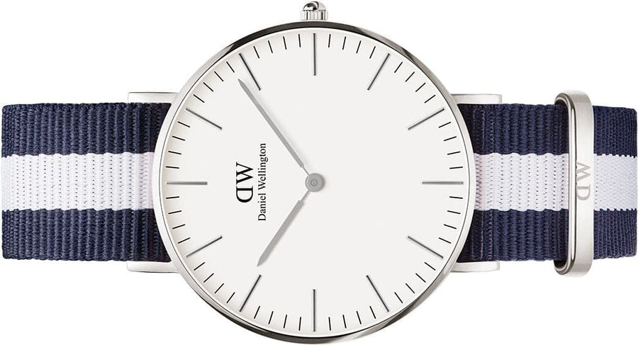 Daniel Wellington Classic Glasgow White Dial Two Tone NATO Strap Unisex Watch - DW00100047