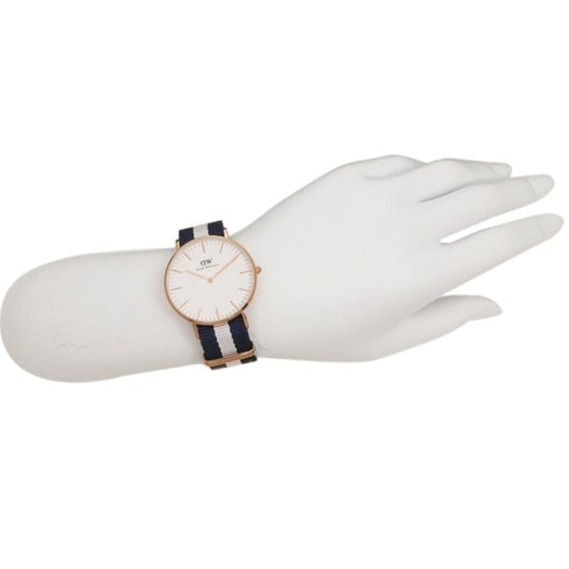 Daniel Wellington Classic Glasgow White Dial Two Tone NATO Strap Watch For Women - DW00100031