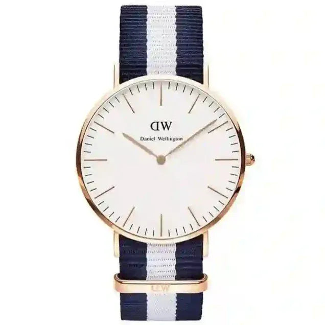 Daniel Wellington Classic Glasgow White Dial Two Tone NATO Strap Watch For Women - DW00100031