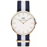 Daniel Wellington Classic Glasgow White Dial Two Tone NATO Strap Watch For Women - DW00100031