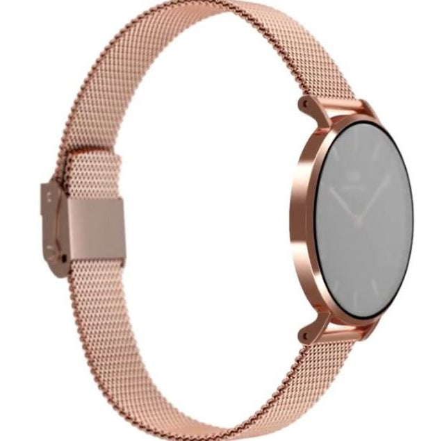 Daniel Wellington Classic Melrose Black Dial Rose Gold Mesh Bracelet Watch For Women - DW00100161