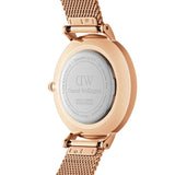 Daniel Wellington Classic Melrose Black Dial Rose Gold Mesh Bracelet Watch For Women - DW00100161