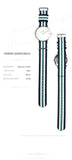 Daniel Wellington Classic Nottingham White Dial Two Tone NATO Strap Watch For Men - 0208DW