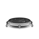 Daniel Wellington Classic Petite Bondi Black Dial White Leather Strap Watch for Women - DW00100286