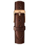 Daniel Wellington Classic Petite Bristol Black Dial Brown Leather Strap Watch For Women - DW00100221