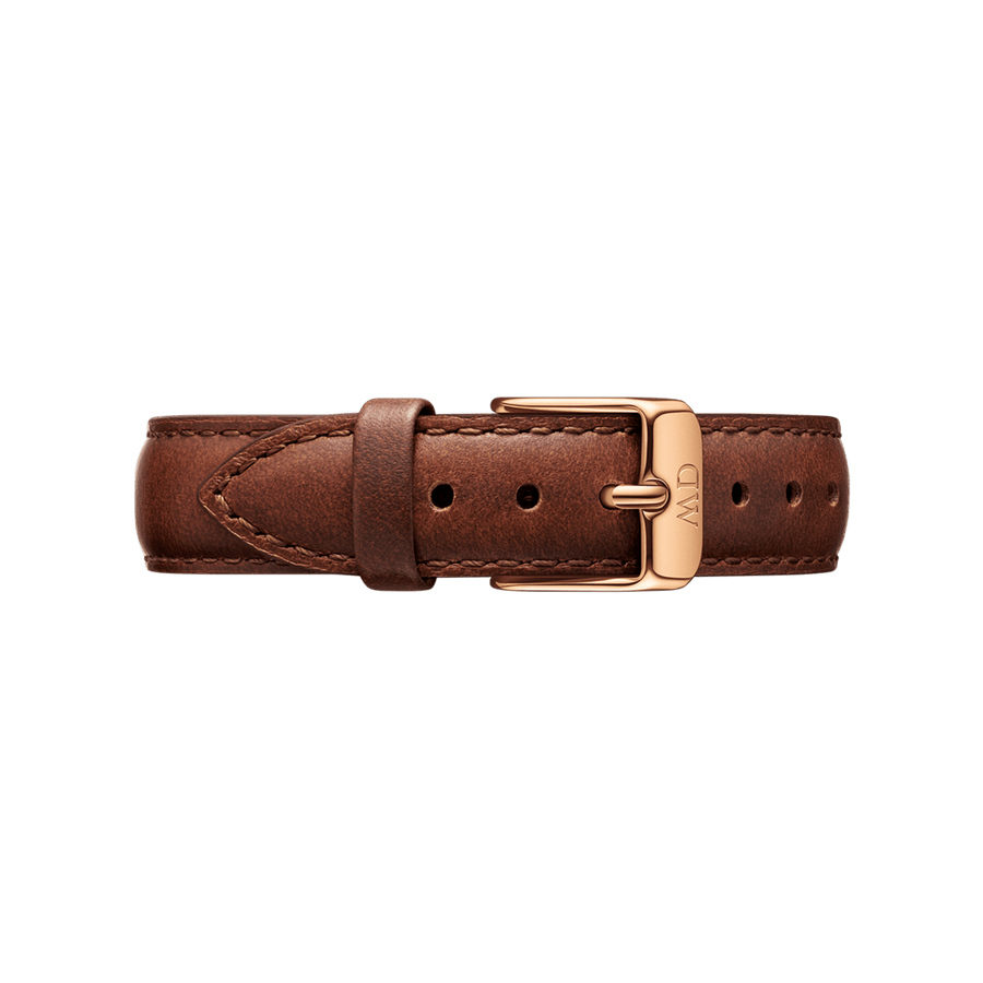 Daniel Wellington Classic Petite Bristol Black Dial Brown Leather Strap Watch For Women - DW00100221