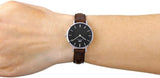 Daniel Wellington Classic Petite Bristol Black Dial Brown Leather Strap Watch For Women - DW00100233