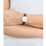 Daniel Wellington Classic Petite Bristol White Dial Brown Leather Strap Watch For Women - DW00100227