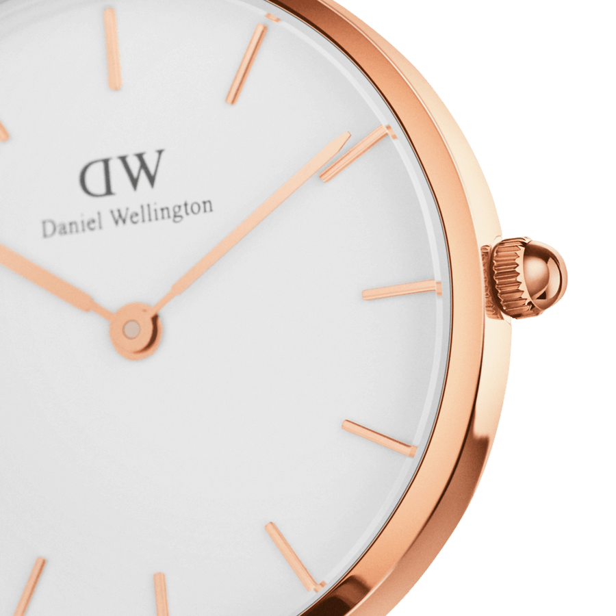 Daniel Wellington Classic Petite Cornwall White Dial Black NATO Strap Watch For Women - DW00100251