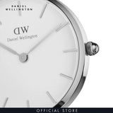 Daniel Wellington Classic Petite Cornwall White Dial Black Nylon Strap Watch For Women - DW00100252