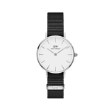Daniel Wellington Classic Petite Cornwall White Dial Black Nylon Strap Watch For Women - DW00100252
