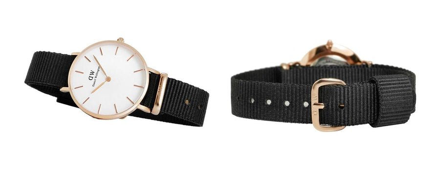 Daniel Wellington Classic Petite Cornwall White Dial Green NATO Strap Watch For Women - DW00100253