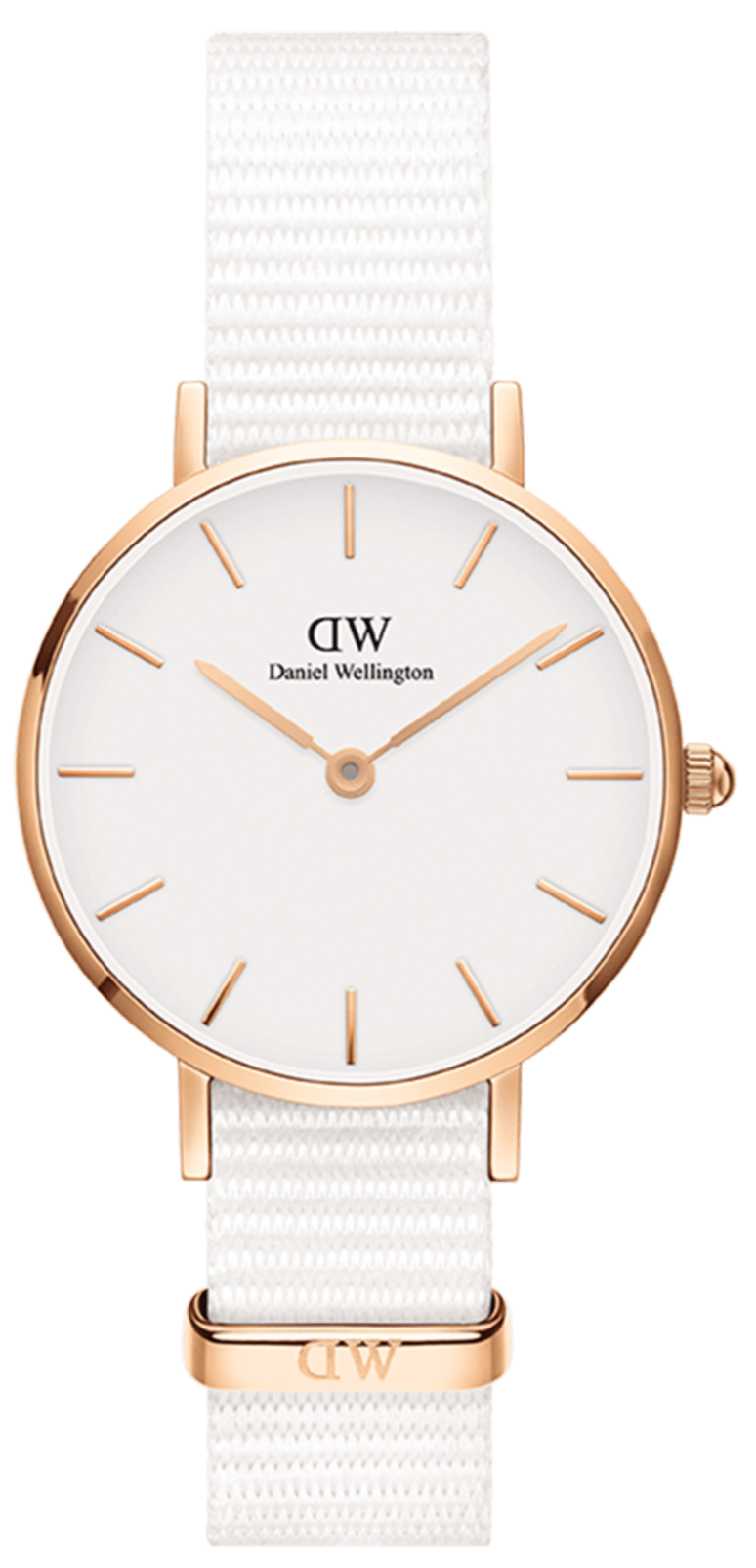 Daniel Wellington Classic Petite Dover White Dial White Nylon Strap Watch For Women - DW00100313