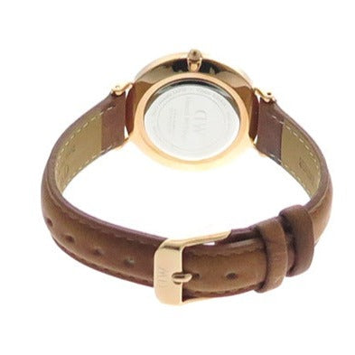 Daniel Wellington Classic Petite Durham Black Dial Brown Leather Strap Watch For Women - DW00100166