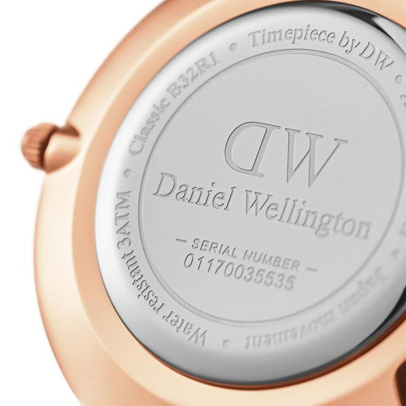 Daniel Wellington Classic Petite Durham Black Dial Brown Leather Strap Watch For Women - DW00100166
