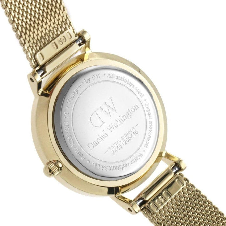 Daniel Wellington Classic Petite Evergold Black Dial Gold Mesh Bracelet Watch For Women - DW00100349