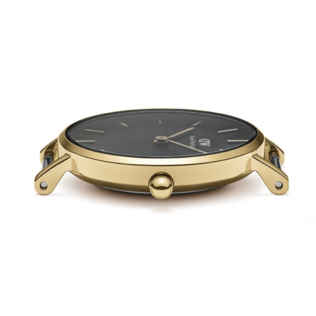 Daniel Wellington Classic Petite Evergold Black Dial Gold Mesh Bracelet Watch For Women - DW00100349