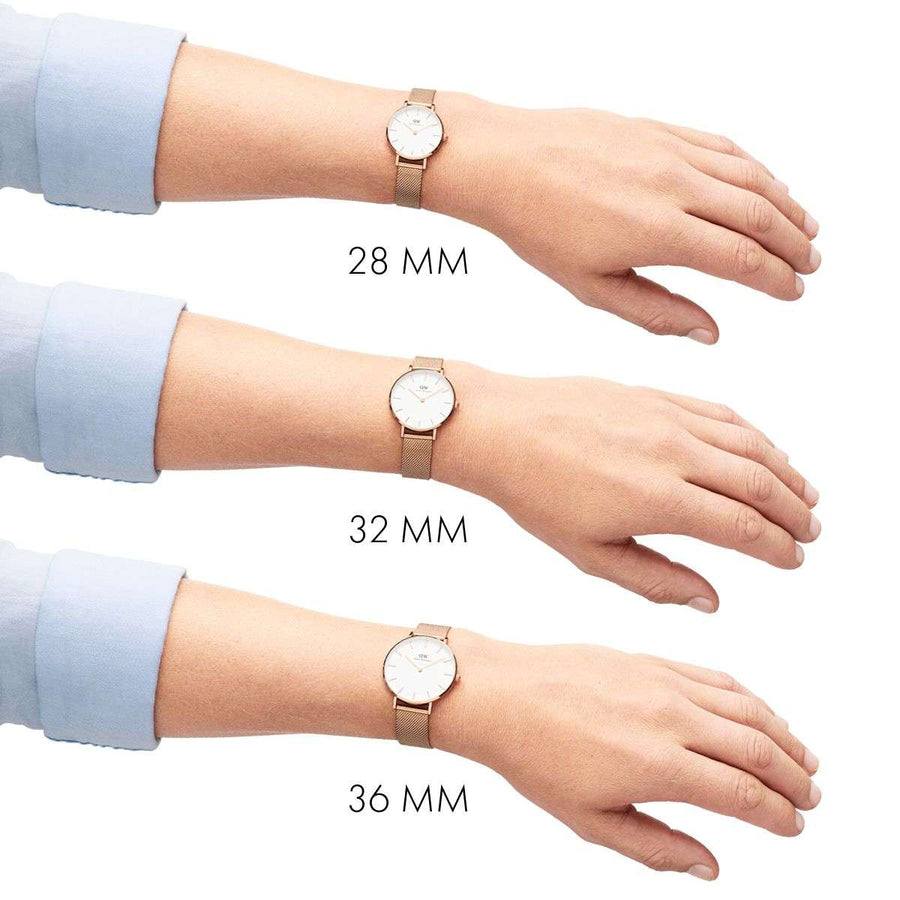 Daniel Wellington Classic Petite Evergold White Dial Gold Mesh Bracelet Watch For Women - DW00100346