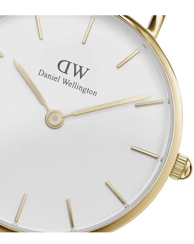Daniel Wellington Classic Petite Evergold White Dial Gold Mesh Bracelet Watch For Women - DW00100350