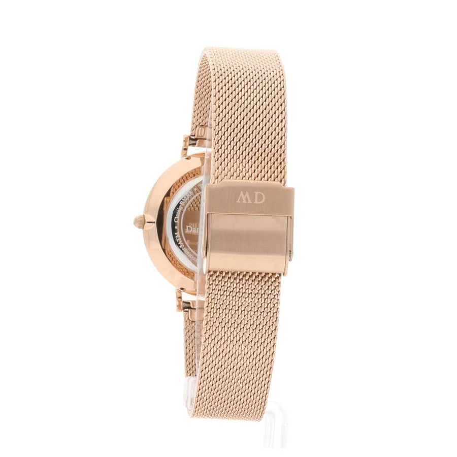Daniel Wellington Classic Petite Melrose White Dial Rose Gold Mesh Bracelet Watch For Women - DW00100163