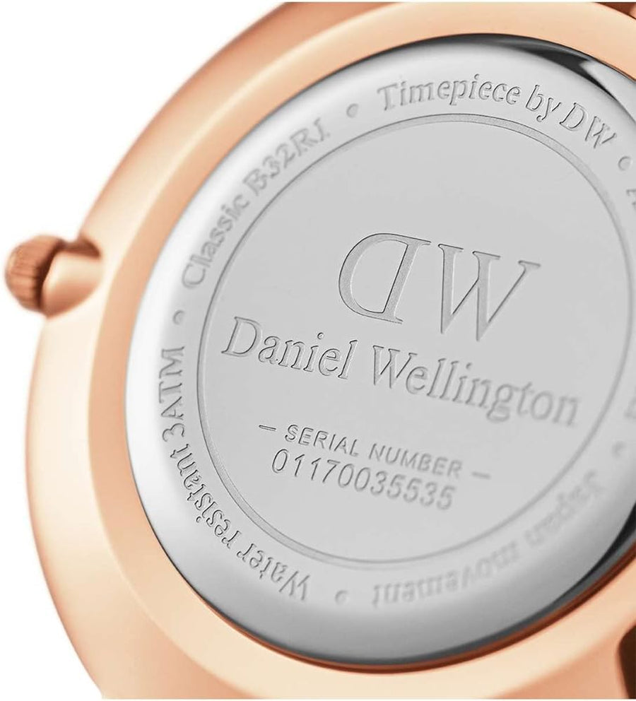 Daniel Wellington Classic Petite Reading Black Dial Black Leather Strap Watch For Women - DW00100167