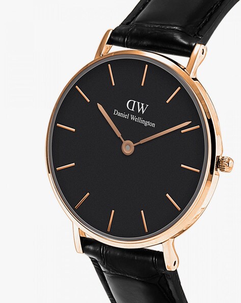 Daniel Wellington Classic Petite Reading Black Dial Black Leather Strap Watch For Women - DW00100223