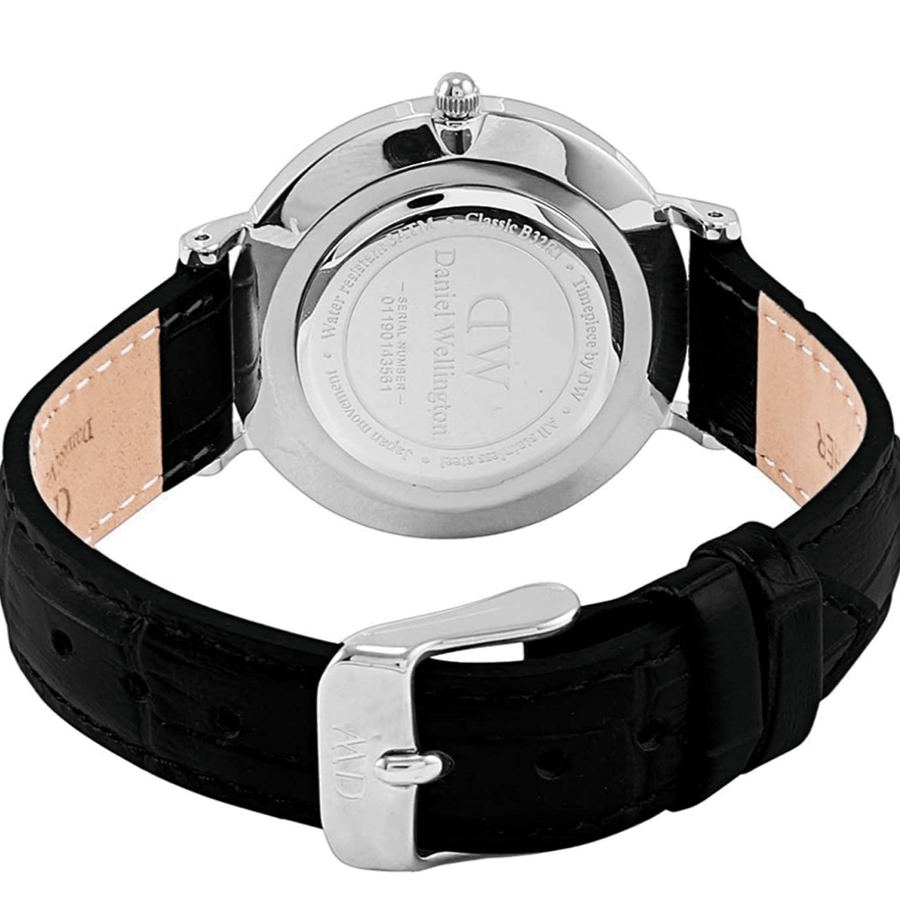 Daniel Wellington Classic Petite Reading Black Dial Black Leather Strap Watch For Women - DW00100235