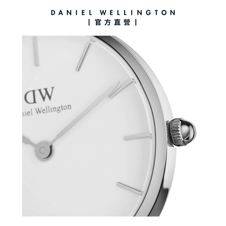 Daniel Wellington Classic Petite Reading White Dial Black Leather Strap Watch For Women - DW00100185