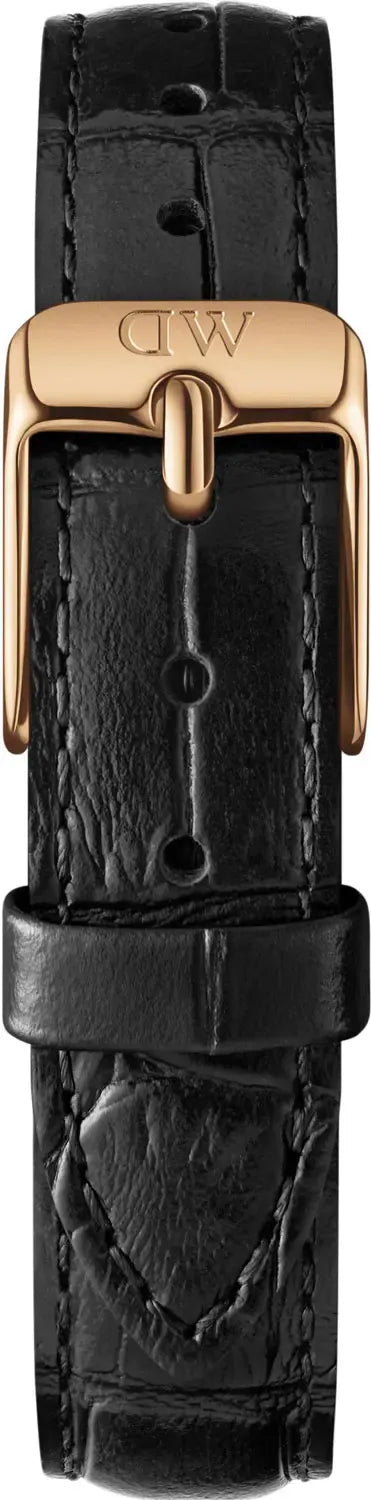 Daniel Wellington Classic Petite Reading White Dial Black Leather Strap Watch For Women - DW00100229