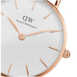 Daniel Wellington Classic Petite Reading White Dial Black Leather Strap Watch For Women - DW00100229